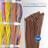 Gocableties Cable Ties, Pack of 100, Brown, 300 mm x