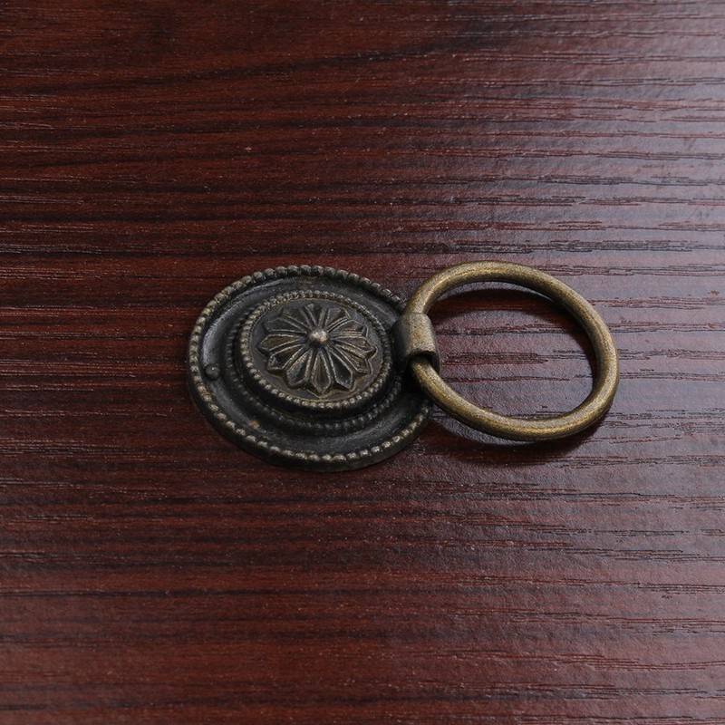 4pcs Door Ring Pull Handle Knob Decor for Cupboard Cabinet