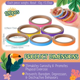 Simgoing 120 Pcs Bagels Bird Toys Bulk for Parrots Durable Cardboard Core Bird Toy Chewing Shredding Foraging Play Foot 2.5'' for Small and Medium Parrot Mini Macaws African Grey Cockatoos
