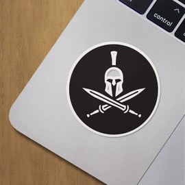 Decal Stickers of Spartan Helmet 2 Premium Indoor (No Waterproof) Vinyl Decal Stickers for Laptop Phone Accessory Helmet Car Window Mug Tuber Cup Door Wall Decoration ANDVER3108332BL