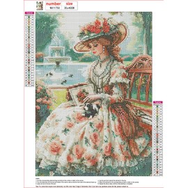 MXJSUA Afternoon Reading Diamond Painting Kits for Adults, 5D Diamond Art Kits for Beginners, DIY Full Round Drill Picture with Diamond for Home Wall Decor, 30x40cm