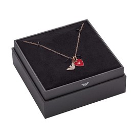 Emporio Armani EGS2957SET Sentimental Necklace for Women, Length: 400 + 50 mm, Eagle Size: 7 mm, Heart Size: 11 mm, Rose Gold Stainless Steel Necklace,, Stainless Steel Stainless steel Other, No