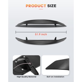 FINDAUTO ABS Car Spoiler Wing Body Kits GT Style Fit for Universal 52" Glossy Carbon Look Trunk Lip Spoiler