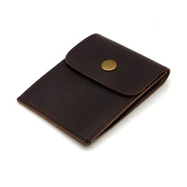 Vintage Leather Coin Pouch – Handmade Full Grain Leather Change Purse with Secure Snap Closure – Compact Wallet for Coins, Cash & Small Accessories – Stylish & Durable for Everyday Carry