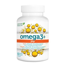 Genuine Health Genuine Health Omega3+ Joy, 60 softgels, 2000mg EPA, 100mg DHA, Supports healthy daily mood balance, Wild-caught, Non-GMO