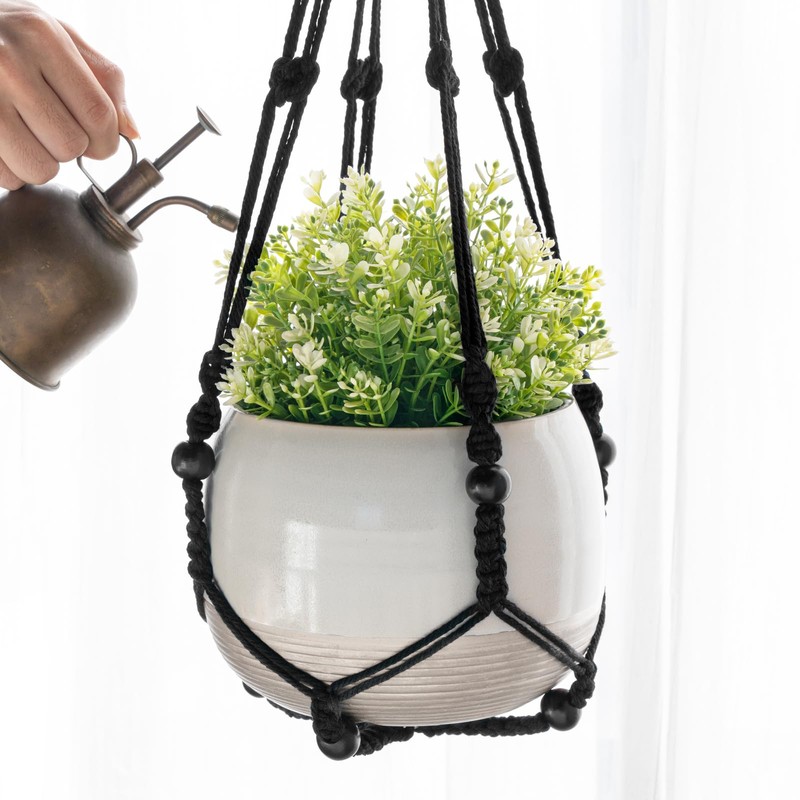 Mkono 3 Pack Macrame Plant Hangers Indoor Different Size Hanging