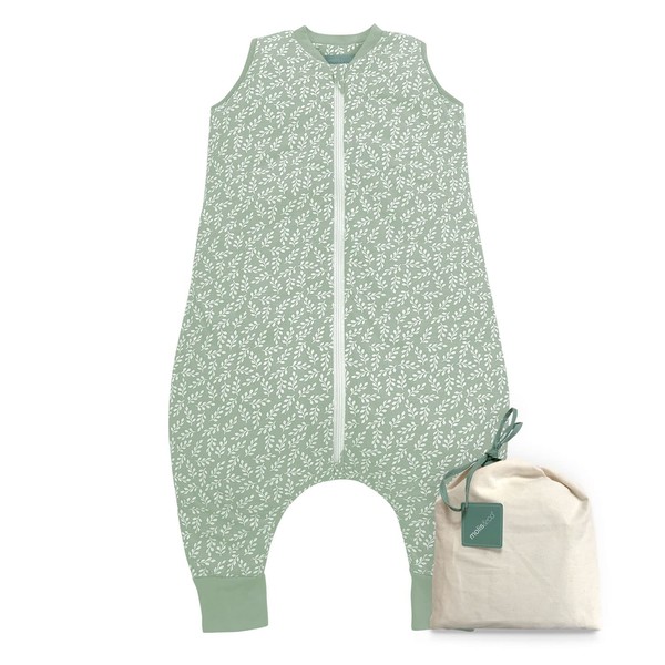 molis&co Baby Sleeping Bag with Feet 2.5 Tog Size 2 Years Ideal for Half Seasons and Winter Green Garden 100% Cotton