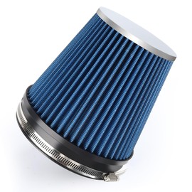 TIEVISHO 6" 152mm Cold Air Intake Filter Clamp-On Replacement High Flow Inlet Air Filter High Performance Washable Cone Filter 7" Tall Blue