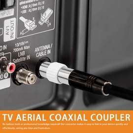 BINBXOQ 6 Pcs Male To Male TV Aerial Coaxial Coupler TV Aerial Coaxial Coupler Male to Male Coax Connector Male to Male RF Connector for TV Cable Coaxial Cable