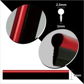 Mr.Brighton LED 16ft (5m) Chrome Red Car Interior Decorative Molding Door Panel Gap Trim Strip