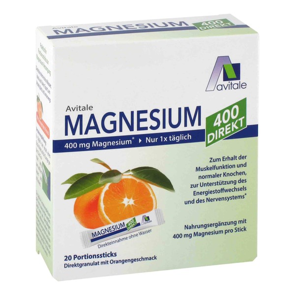 Avitale Magnesium 400 direct orange - direct granules for ingestion without water, 42 g