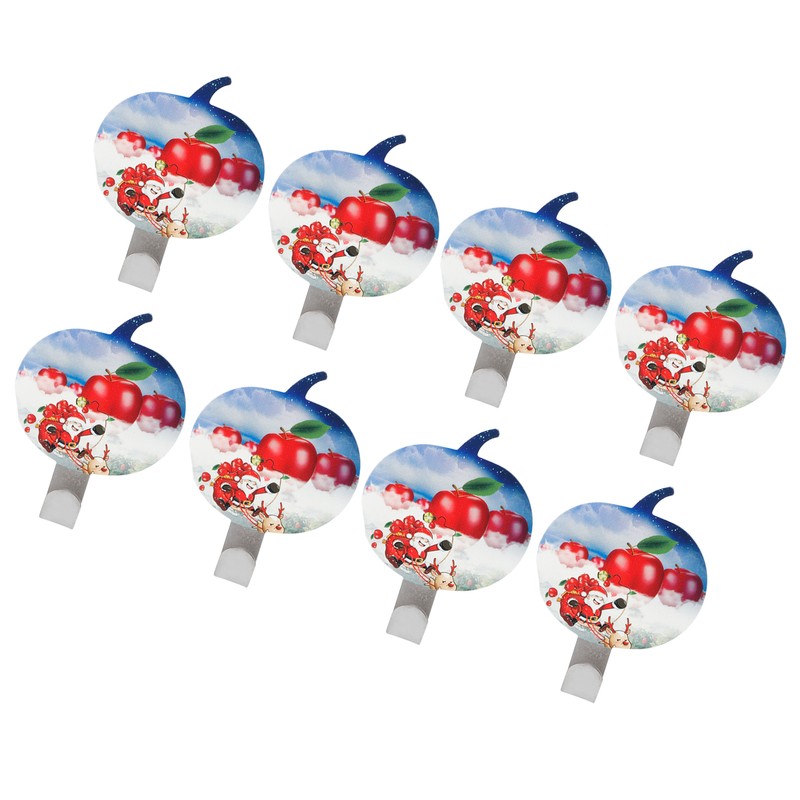8Pcs Apple Shape PunchFree Hook WallMounted Sticking Hook Kitchen Bathroom