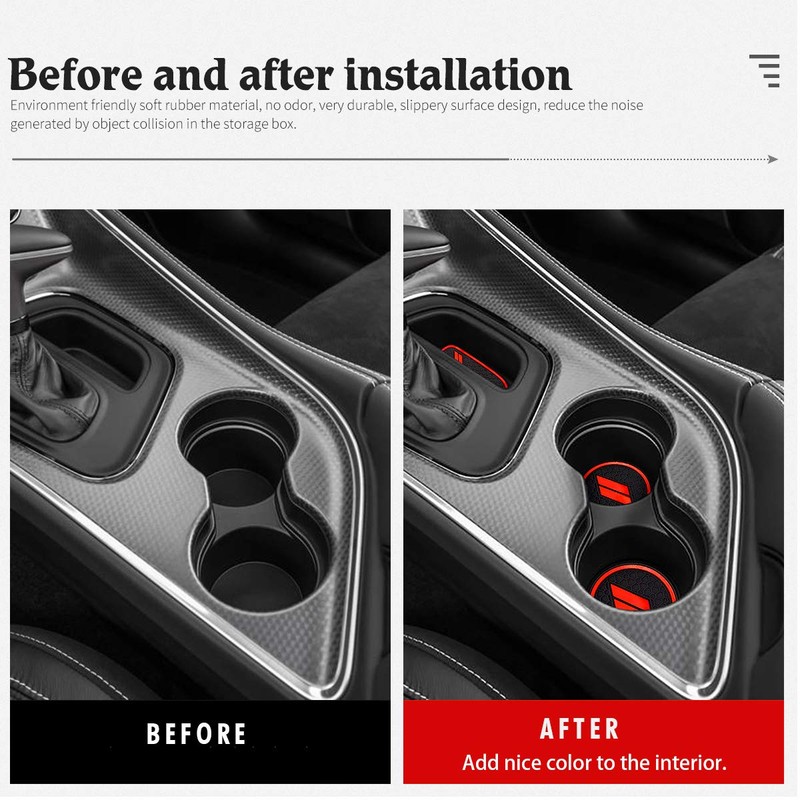 Auovo Anti-dust Mats for Challenger Accessories 2015-2023 Custom Interior Cup