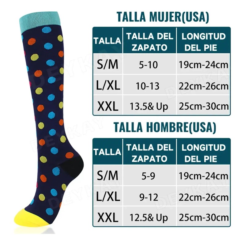 9 Medias Calcetas Compresión U Alivia Varices Y Circulación