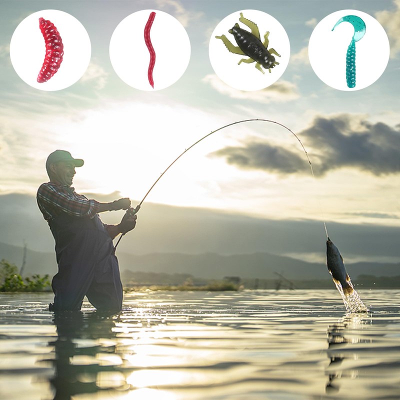 120 PCS Fishing Lures Set Mixed with Tackle Box, Including