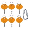2025 New 6Pcs New Ignition Keys w/ 6 Key Rings&Carabiner