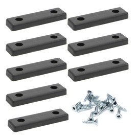 8 x floor spacers/furniture pads/furniture feet for screwing on | sossai® furniture gliders MG2 | colour: black | size: 50 x 14 x 5 mm | incl. screws