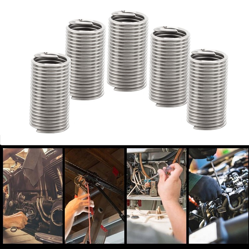 5Pcs Wire Thread Insert Stainless Steel Protective Coil Sleeve Screw