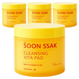 Beaudiani Soonssak Cleansing Vita Pads, 50 sheets, 140ml, 4 pieces / 뷰디아니 순싹 클렌징 비타 패드, 50매입, 140ml, 4개