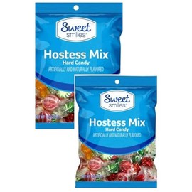 2 Bags of Sweet Smiles Hostess Mix Hard Candy Bag, Mints, Butterscotch, Cinnamon, Strawberry 7 Oz. Package