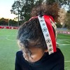 Softball Glitter Bow with Ponytail Holder and Ribbons, Red and