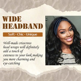 STGDAK 4 Pack Bandana Headbands for Women Large Turban Head Wraps Wide Headband Twist Knot Head Band Scarf Criss Cross Cute Hairband Workout Hair Wrap Fashion Turban Headband for Women’s Hair