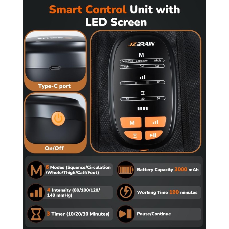 Sequential Air Compression Recovery System : Professional Full Leg Compression