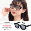 [FashionBerry] クリアブラック×ライトスモーク ビッグフレーム ボストン型 サングラス 伊達メガネ クリアレンズ UVカット 軽量 メンズ