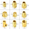 GASHER 26PCS Brass Pipe Fitting Kit, Hex Bushing, Reducer Adapter,