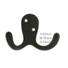 Aretro Hooks Hangers, Double Vertical Heavy Duty, Matt Black, Robe