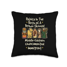 Rejoice In The Birth Of A Brown Skinned Middle Eastern Faith Throw Pillow