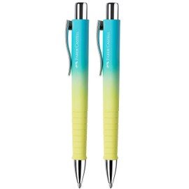FABER-CASTELL 205217 Poly Ball Sunrise Ballpoint Pen with Replaceable XB Refill, Indelible Pack of 2