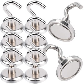 Aenienoe Magnetic Hooks Extra Strong 32 mm Magnetic Hook Strong Magnets with Hooks Large Magnetic Neodymium Magnetic Hooks Hook Magnets for Hanger Kitchen Camping Accessories Magnetic Holder Pack of