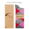 Mysocks Unisex Knee High Long Socks Argyle Ash Fuchsia Pink