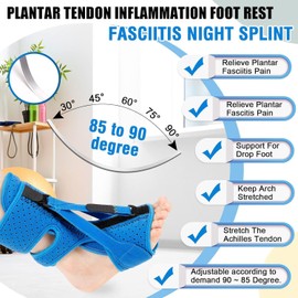 Plantar Fasciitis Night Splint, Plantar Fasciitis Orthosis to Relieve Foot Pain for Plantar Fasciitis, Achilles Tendonitis, Foot Drop, Flat Arch, Heel Spurs for Men and Women -