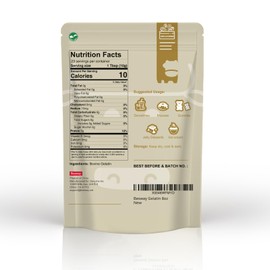 Besway Beef Gelatin Powder Unflavored 8 oz, Culinary Gelatin for Gummies, Marshmallows, Desserts and more, No-GMO, Halal, Keto, Product of China