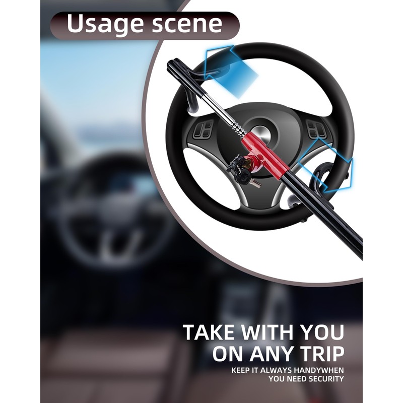Dodomes Steering Wheel Lock Anti-Theft Heavy Duty Secure Car Device,