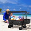 AthLike Collapsible Wagon Folding Garden Cart w/Removable Canopy, Extra Large
