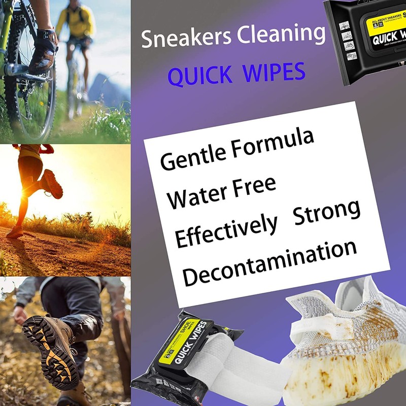 mygezi 2 Pack 60 Pcs Shoe Sneaker Wipes Cleaner Quick