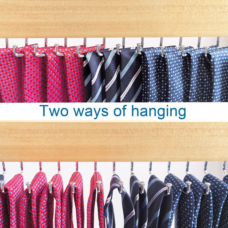 CENZICOM Tie Rack Wall Mounted, 360°Rotating Tie Hanger Belt Organizer