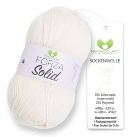 MeriWoolArt® Sock Wool 4-Ply - 100 g Merino Wool Yarn for Knitting & Crocheting, 75% Virgin Wool (Superwash), 25% Polyamide, 420 m - Ideal for Socks for Men and Women, Sweaters & Cardigans 4602