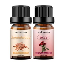 Sedbuwza 2 Pack Rose Sandalwood Essential Oil ,100% Pure and Natural Aromatherapy Gift Oils for Massage, Diffuser, Soaps, Candle