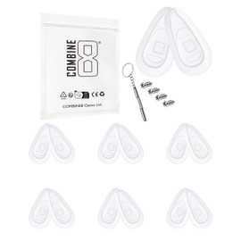 Combine8 Eyeglass Nose Pads, 6 Pairs Clear Tear Shaped Soft Silicone Glasses Nose Pad with 1Pc Screwdrivers & 4Pcs Screws for Surface Plate OX5132/Plier OX5142 Sunglasses