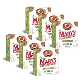 Mary's Gone Crackers Herb Crackers, 6.5 Ounce (Pack of 6), Organic Brown Rice, Flax & Sesame Seeds, Gluten Free, (00010)