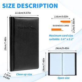 Tyqour 120 Card Professional Business Card Book Holder Organizer, PU Leather Business Card Holder Case, Credit Card Binder, Name Cards Storage Folder for Men Women (Black)