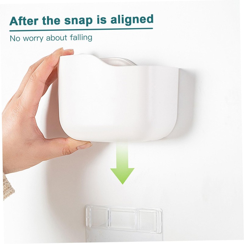 Levemolo Punch Wall Storage Box Wall Mounted Organizer for Remote