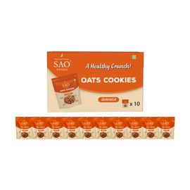 SAO Foods Oats Cookies Granola – 10.6 oz | Pack of 10 Small Packs | Healthy Oats Cookies