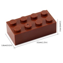 Feleph 100pcs 2x4 Bricks Reddish Brown Pieces Reddish Brown Parts Building kit Creative Play Set Classic Blocks Toy Compatible with 3001 Major Brands