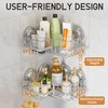 LEVERLOC 2 Pack Corner-adaptive Suction Cup Shower Caddies, Drill-Free Wall