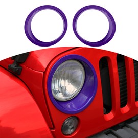 RT-TCZ for Wrangler JK Headlight Cover Trim Bezels for Jeep Wrangler JK JKU 2007-2017 Purple Exterior Accessories 2pcs